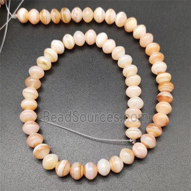 Striped Agate Beads Smooth Rondelle Natural Color