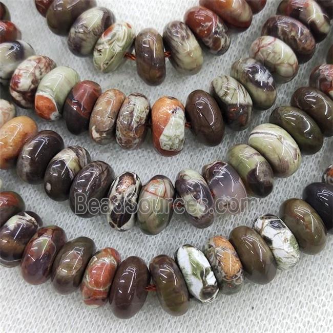 Ocean Jasper Beads Smooth Rondelle Multicolor