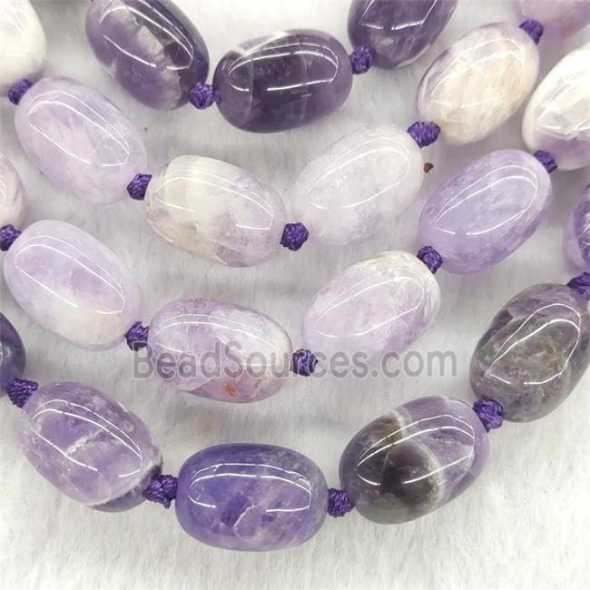 Dogtooth Amethyst Beads Smooth Barrel Purple