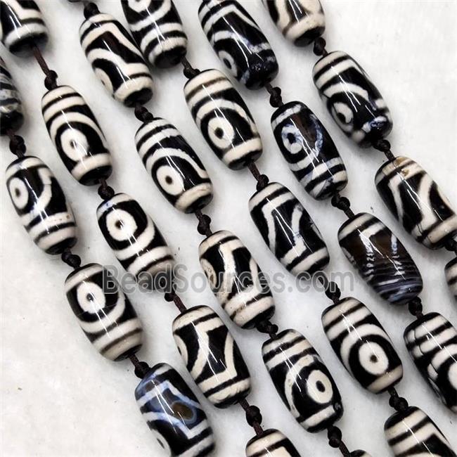 Tibetan DZi Agate Beads Barrel Eye Smooth