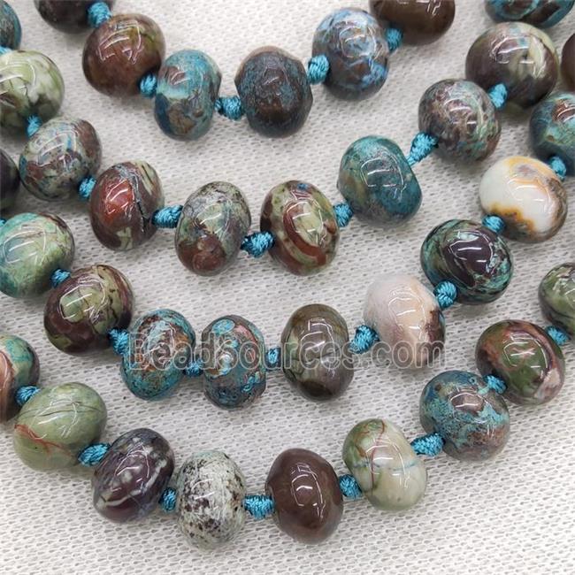 Blue Ocean Jasper Beads Smooth Rondelle Dye