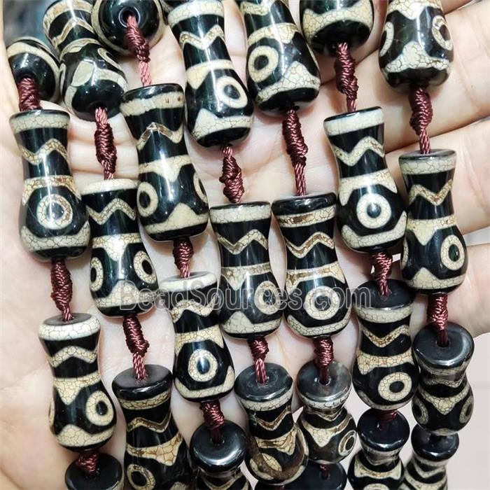 Tibetan Agate Bottle Beads Eye Black