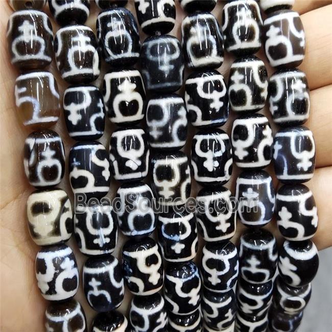 Tibetan Dzi Agate Beads Barrel