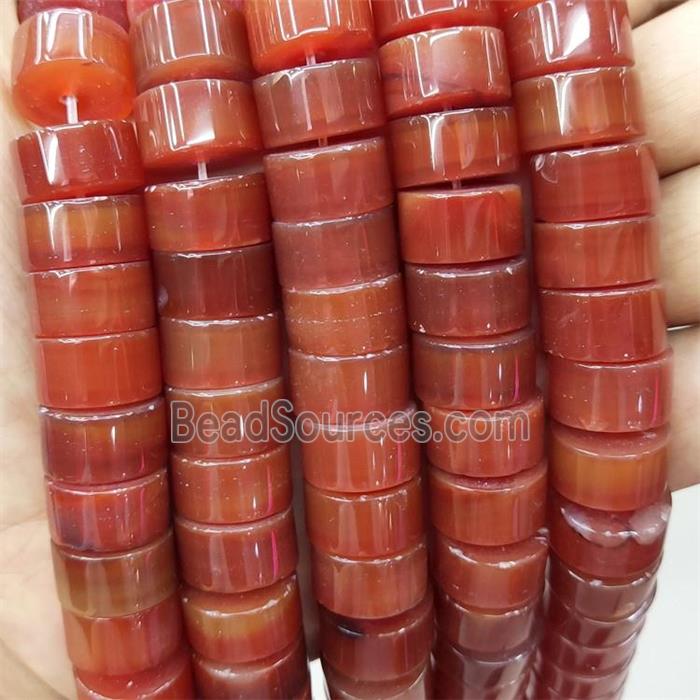 Natural Agate Heishi Beads Red