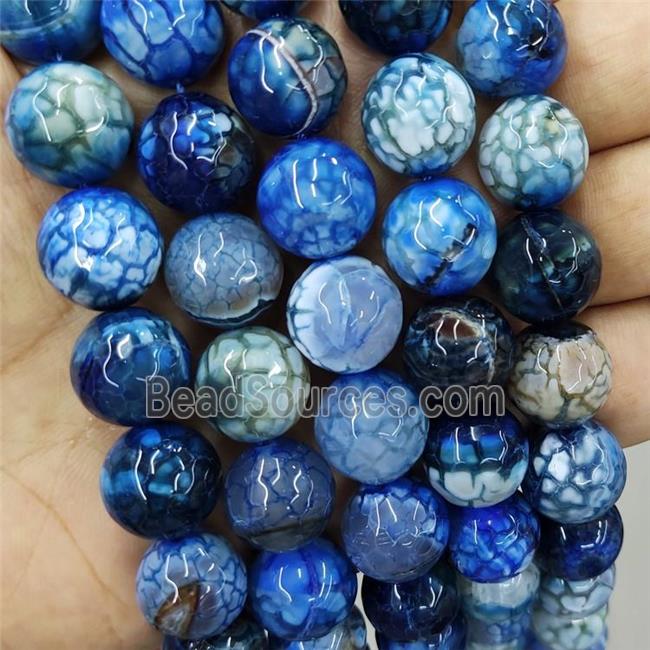 Blue Veins Agate Beads Dye Faceted Round