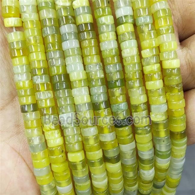 Lemon Jade Heishi Spacer Beads