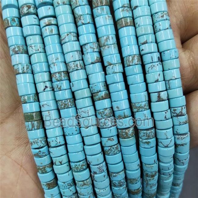 Teal Magnesite Turquoise Heishi Beads