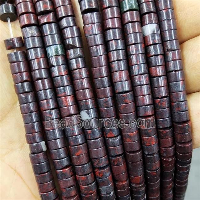 Natural Poppy Jasper Heishi Beads