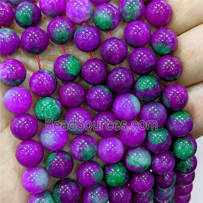 Hotpink Jade Beads Smooth Round Dye