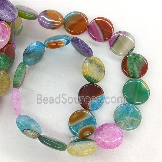 Agate Druzy Coin Beads Mixed Color Dye