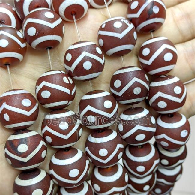 Tibetan Agate Beads Red Round