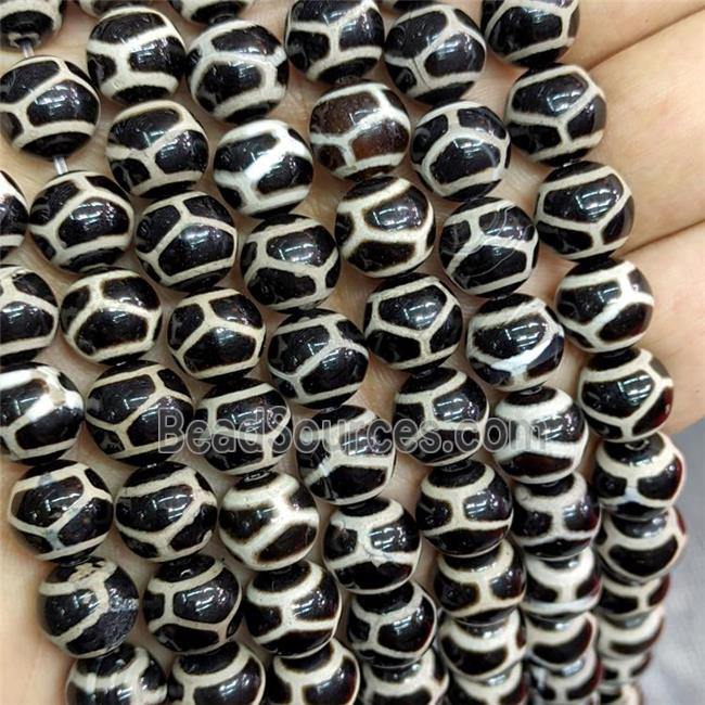 Tibetan Agate Round Beads Smooth Tortoise