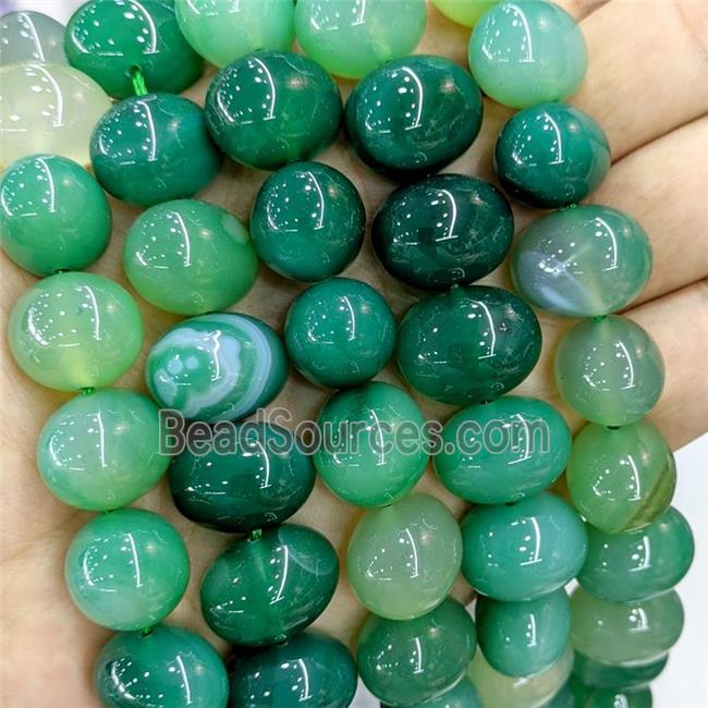 Natural Stripe Agate Egg Beads Banded Mint Green Dye