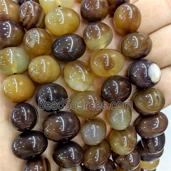 Natural Stripe Agate Egg Beads CoffeeAmber Dye