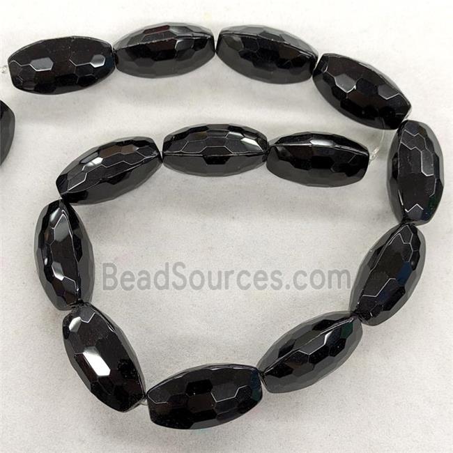 Natural Black Obsidian Beads Triangle Faceted