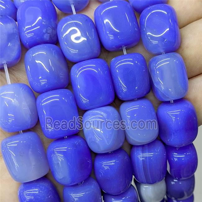 Natural Agate Tube Beads Blue Dye