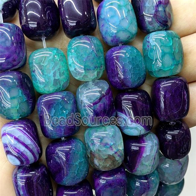 Natural Agate Tube Beads Greenpurple Dye