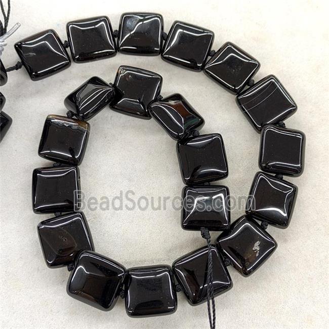 Natural Agate Square Beads Black Dye