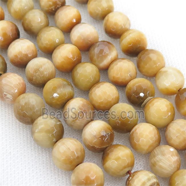 golden Tiger eye stone beads, faceted round