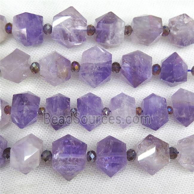 purple Amethyst bullet beads