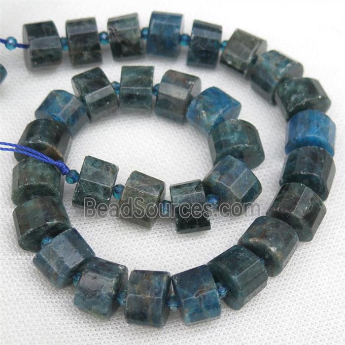 blue Apatite beads, faceted triangle