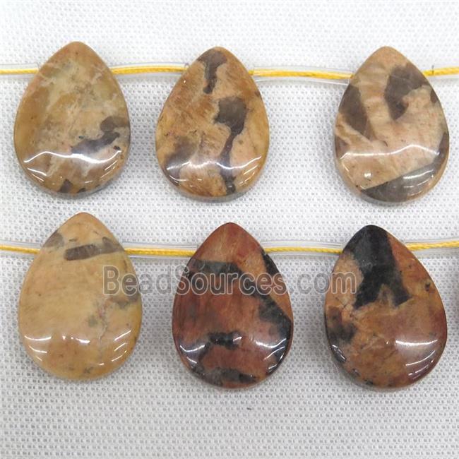 Australian Zebra Jasper teardrop beads, topdrilled