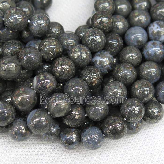 round blue Chalcopyrite beads