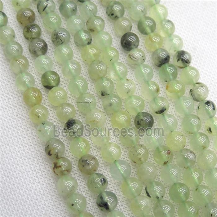green Prehnite Beads, round