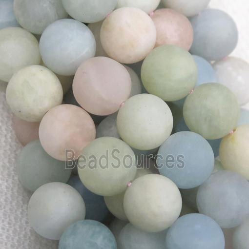 round matte Morganite Beads