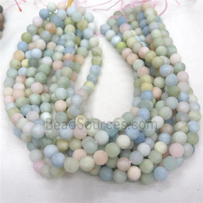 round matte Morganite Beads