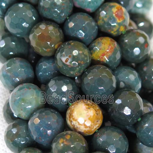 faceted round Indian BloodStone Beads