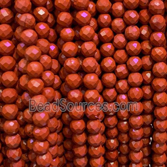 faceted round Red Jasper Beads