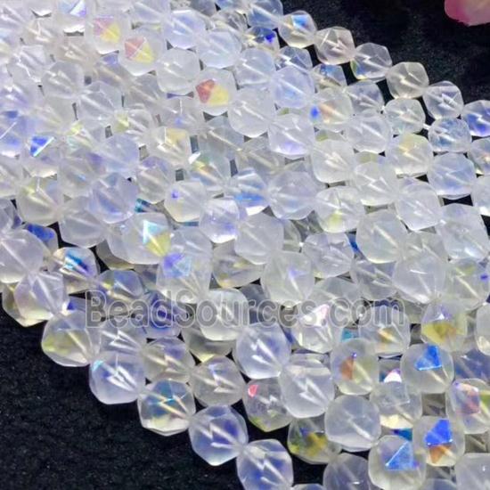 Clear Quartz Beads, star-cutting