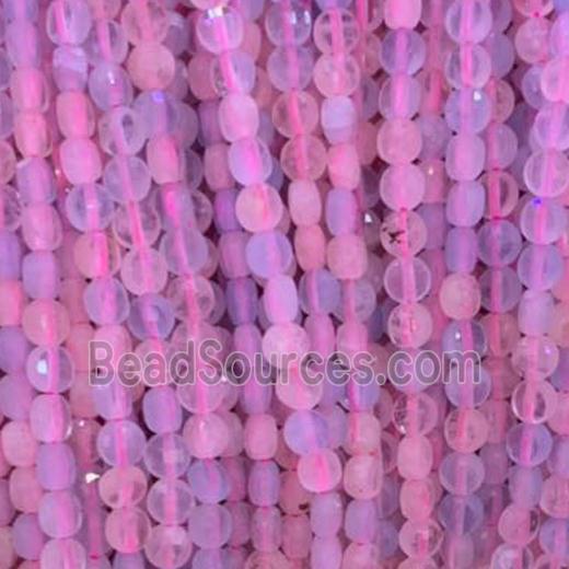 pink Morganite Beads, faceted circle