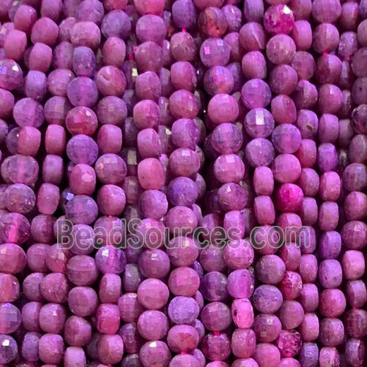 natural Ruby Beads, faceted circle