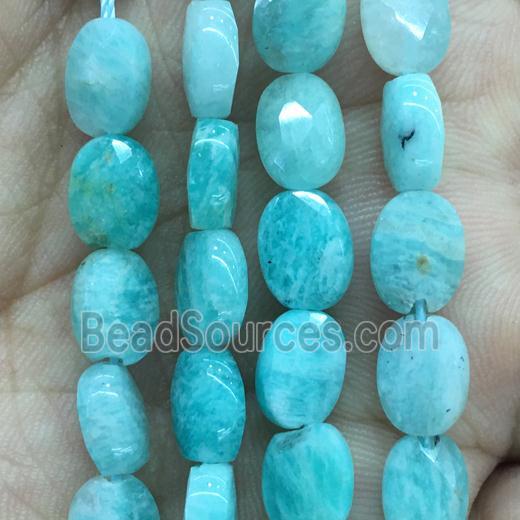 green Amazonite Beads, faceted oval