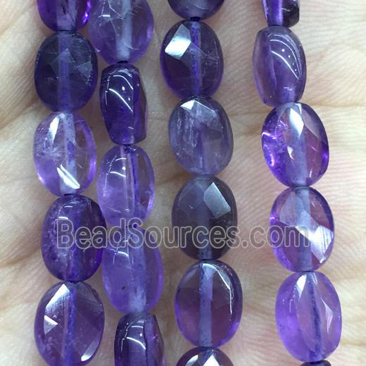 purple Amethyst Beads, faceted oval