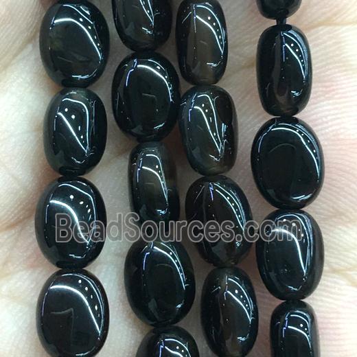 black onyx agate oval beads