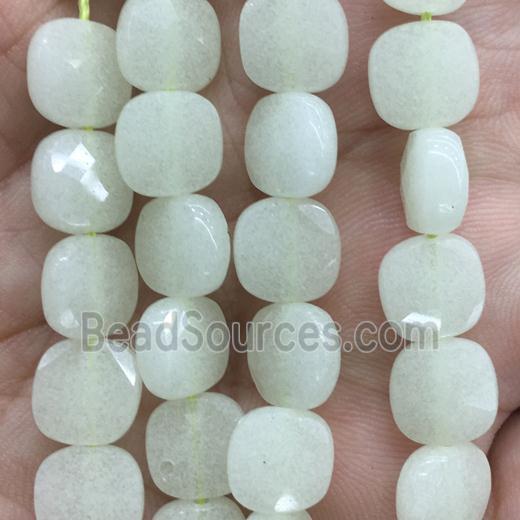 green Glowstone beads, faceted square