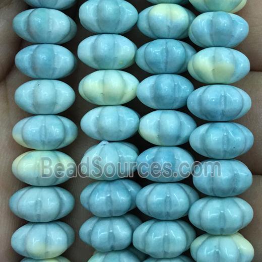 dichromatic blue Alashan Agate Beads, pumpkin