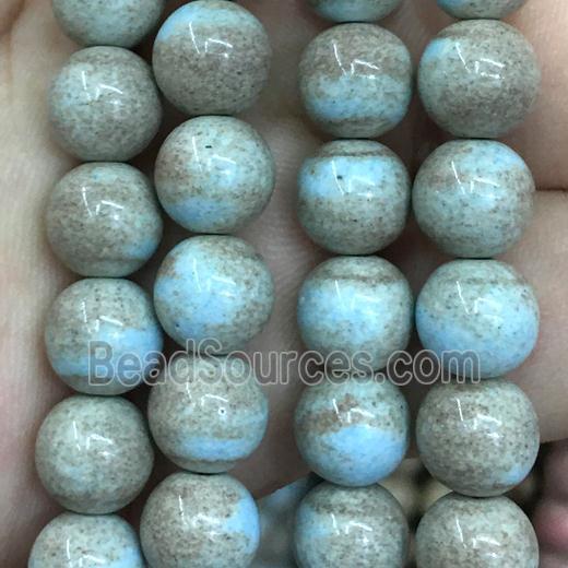 dichromatic round Alashan Agate Beads, blue