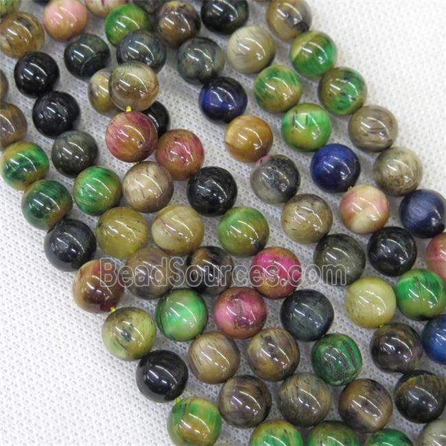 round Tiger eye stone beads, mix color