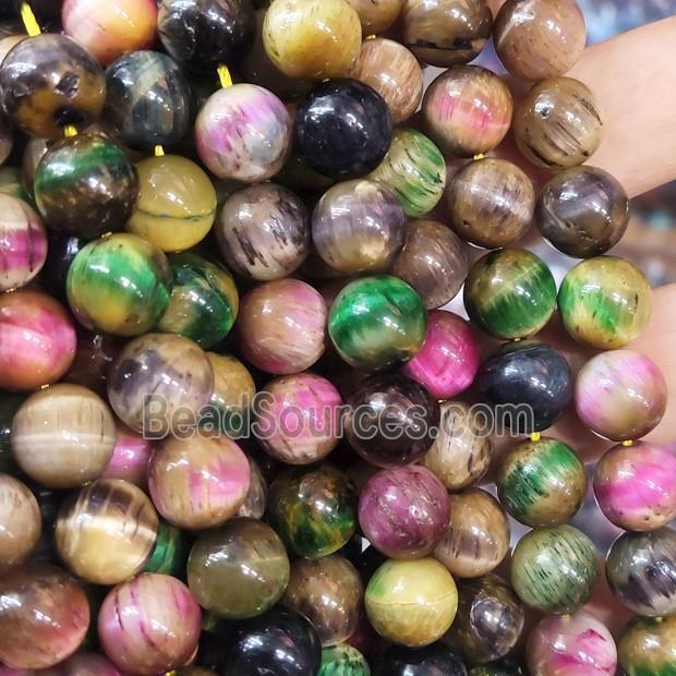 round Tiger eye stone beads, mix color