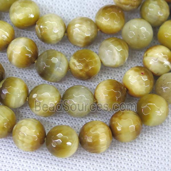 faceted round golden Tiger eye stone beads