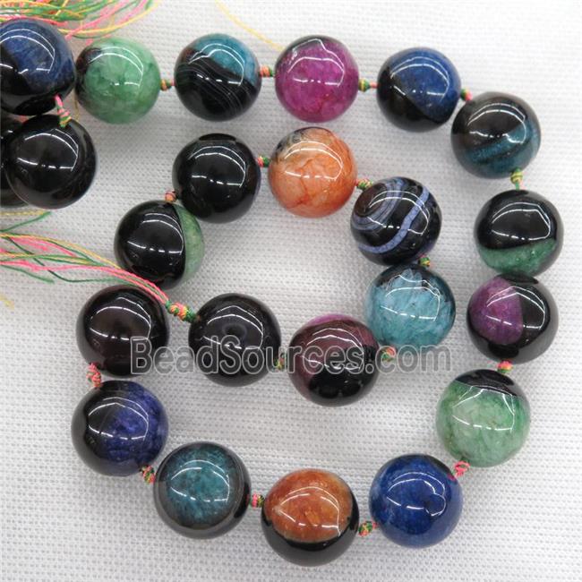 round Agate Druzy Beads, mixed color