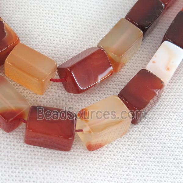 red agate Cuboid beads