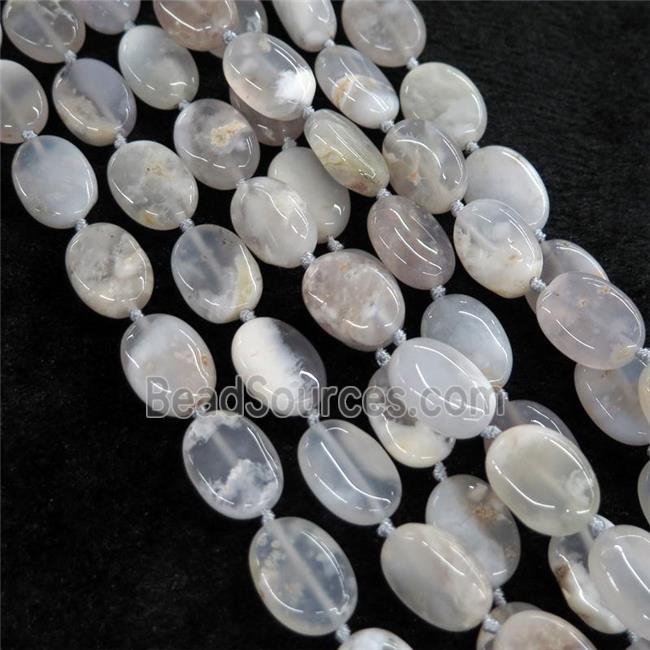 blue Chalcedony oval beads