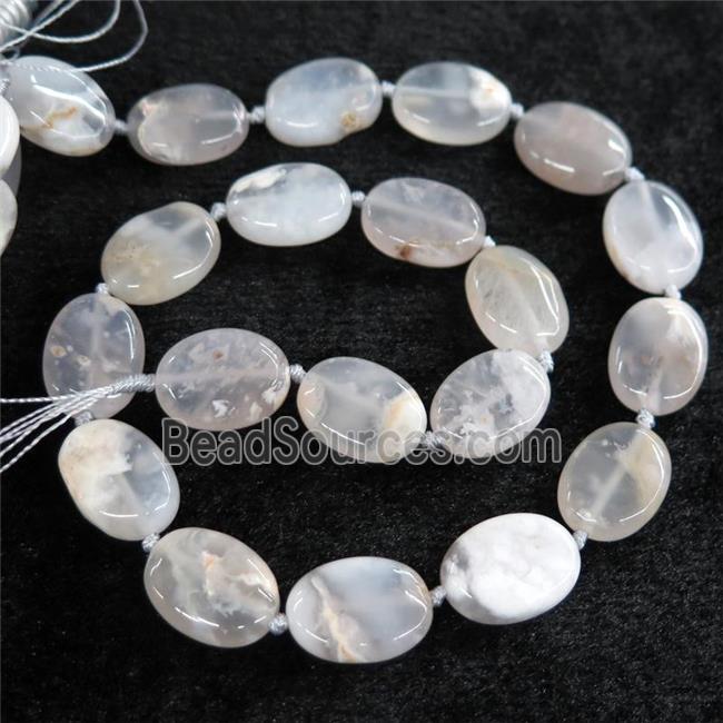 blue Chalcedony oval beads