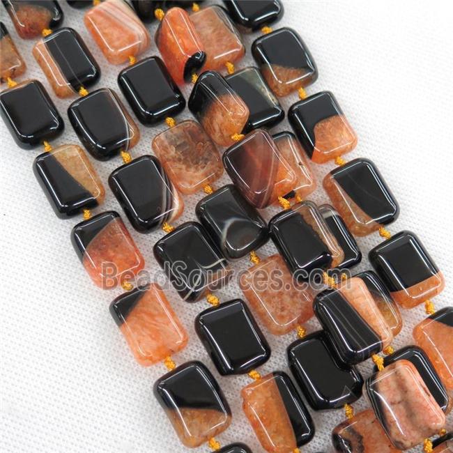 orange Druzy Agate rectangle beads