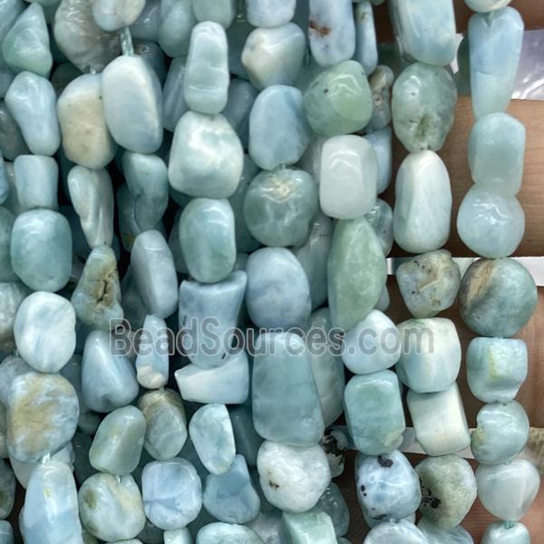 blue Larimar chip beads, freeform